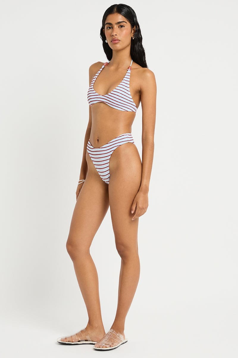 Bond Eye Bond Eye Stripe Micro Beaded Astrid Crop - Volley BE3760SM Bond Eye Stripe Micro Beaded Astrid Crop - Volley Splash Swimwear Bikini Tops O/S 9362733003545