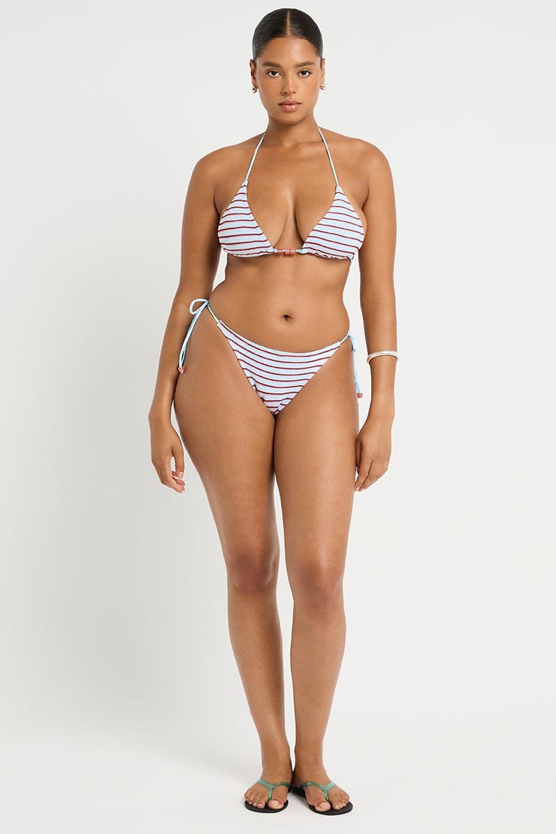 Bond Eye Bond Eye Stripe Micro Beaded Tie Side Vista Brief Bond Eye Stripe Micro Beaded Tie Side Vista Brief Splash Swimwear Bikini Bottoms