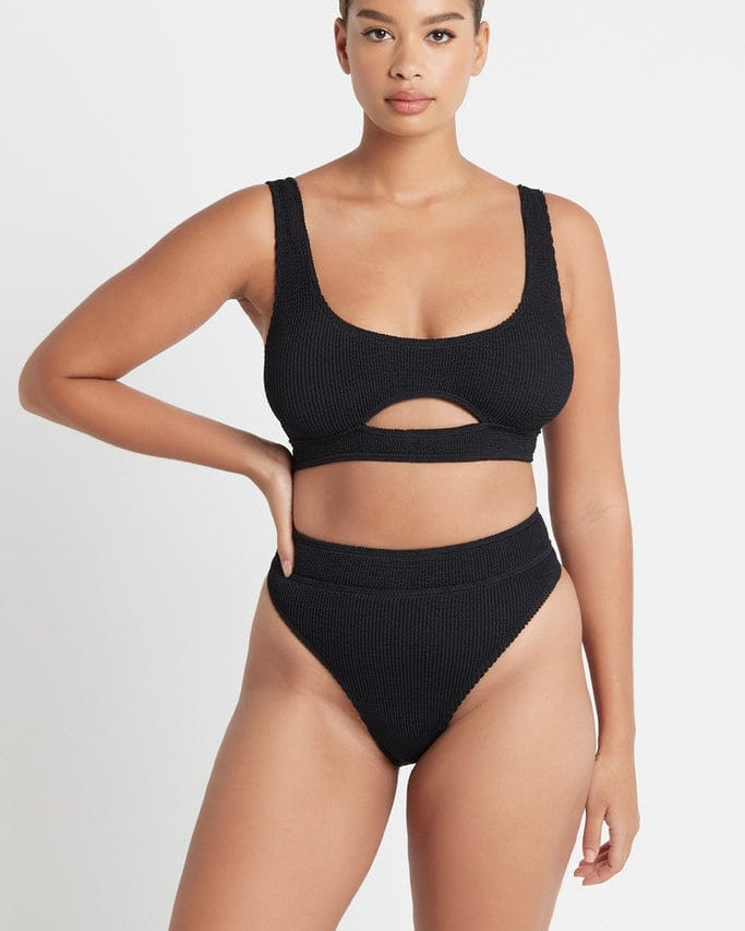 Bond Eye Sasha Crop Eco - Black BOUND059E Splash Swimwear Bikini Tops O/S 9347760373663