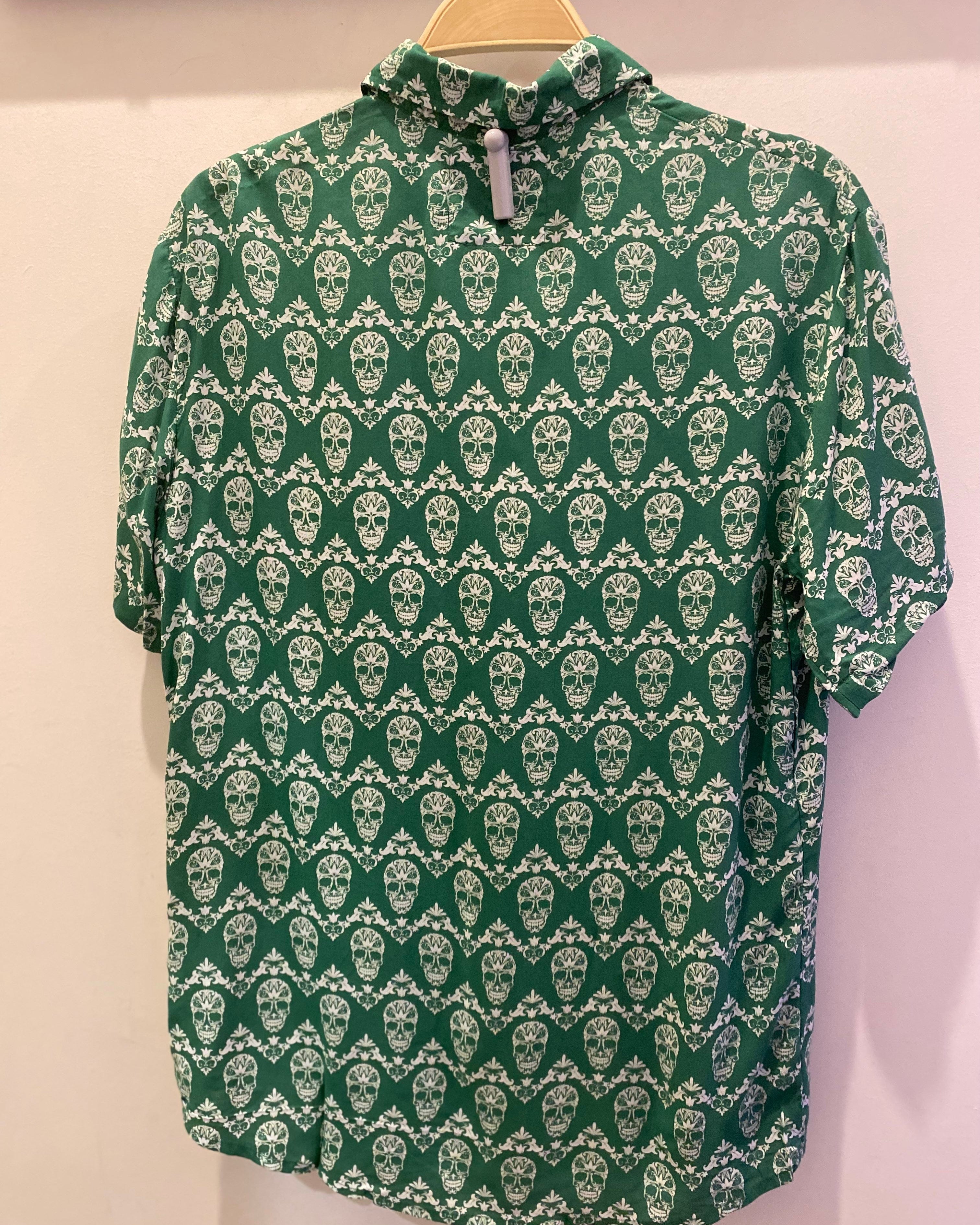 Bouton Bleu Men's Slim Fit Shirt - Reis Green Splash Swimwear Mens