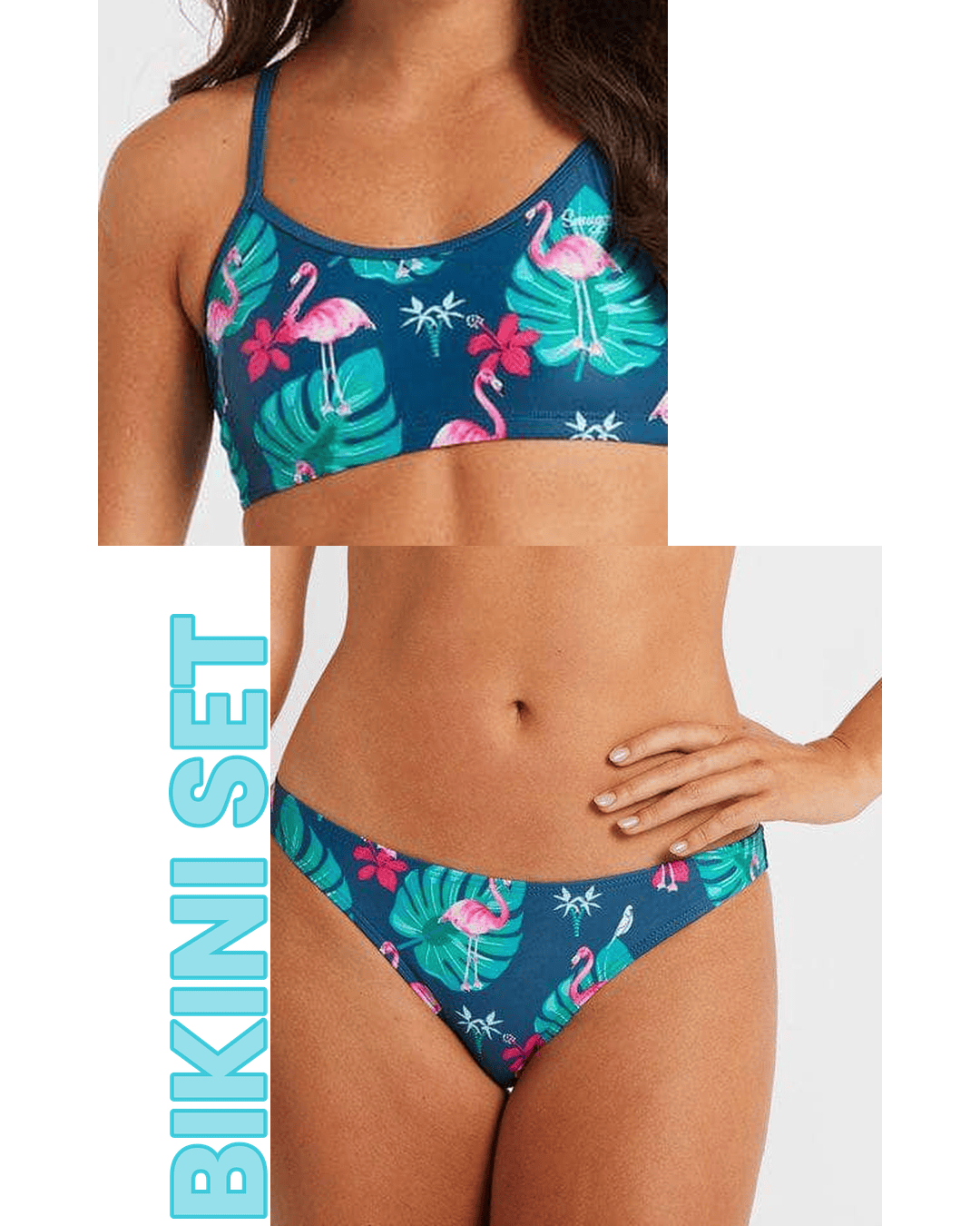 Budgy Smuggler Budgy Smuggler Freshwater Sport Top & Shelly Bottom Bikini Set - Flamingo BS-FRESHWATER-FLAMINGO+BS-SHELLY-FLAMINGO-8 Budgy Smuggler Freshwater Sport Top & Shelly Bottom Bikini Set - Flamingo Splash Swimwear Bikini Set 8