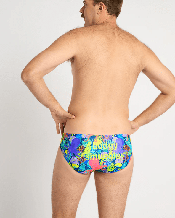 Budgy Smuggler Coral Reef Budgy Smuggler Palm Trees Splash Swimwear Mens Swimwear