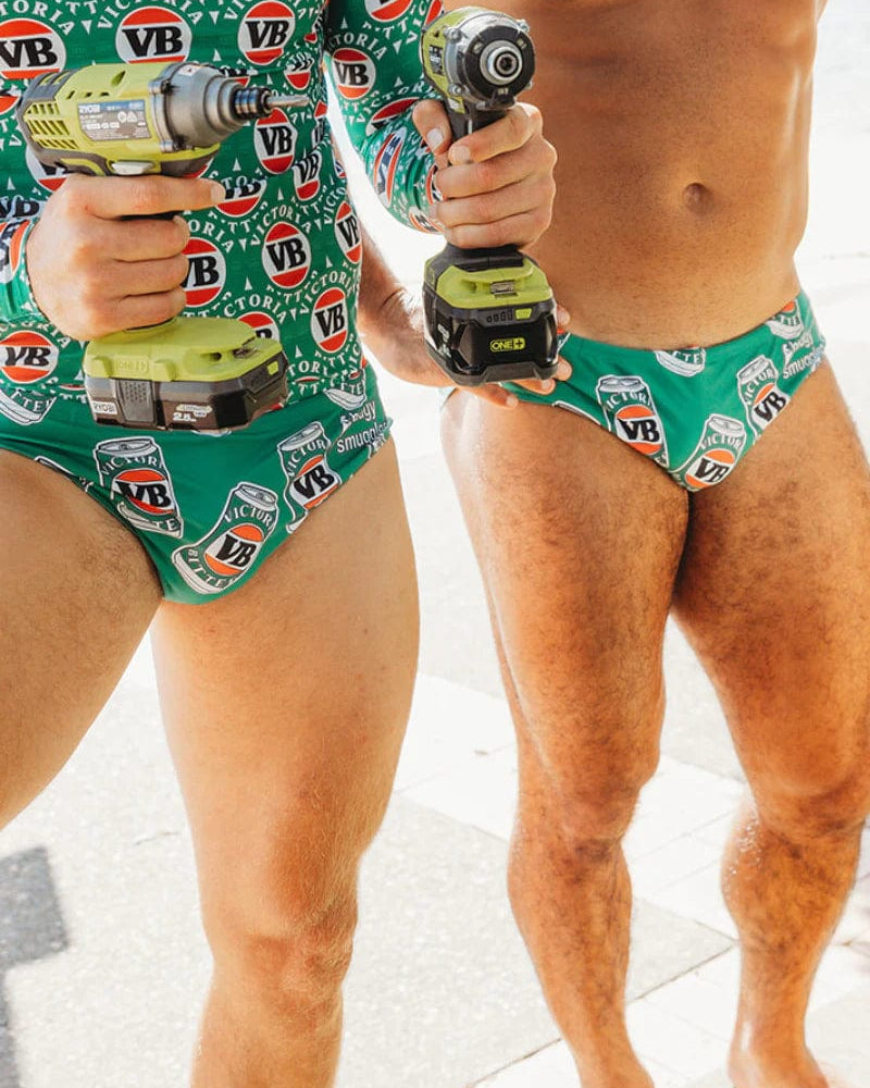 Budgy Smuggler VB Green Grenade* Budgy Smugglers - VB Classic Green Splash Swimwear Underwear