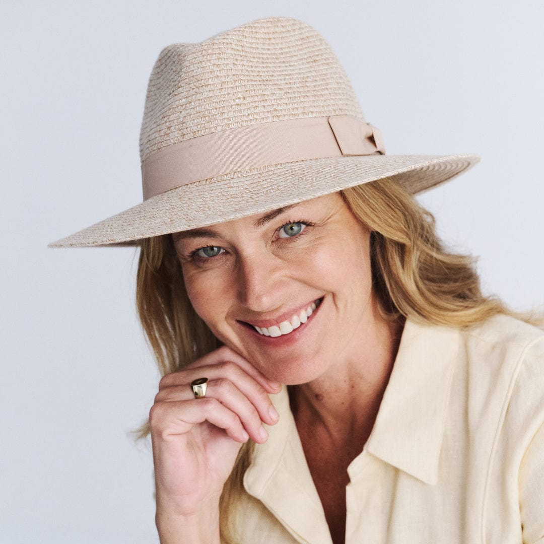 Canopy Bay Sherry Fedora Hat - Oatmeal Canopy Bay Peta Fedora - Mix Camel/Ivory Splash Swimwear