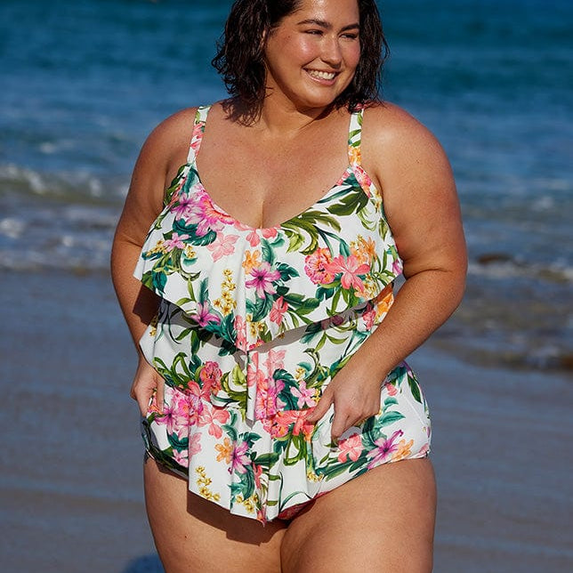 Capriosca Bora Bora 3 Tier Tankini Top CBBW9709 Splash Swimwear Swim Dress, Tankini & One Piece 10 / White 9351571063149