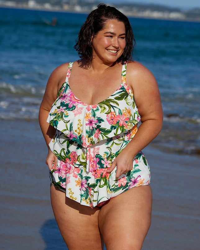 Capriosca Bora Bora 3 Tier Tankini Top CBBW9709 Splash Swimwear Swim Dress, Tankini & One Piece 10 / White 9351571063149