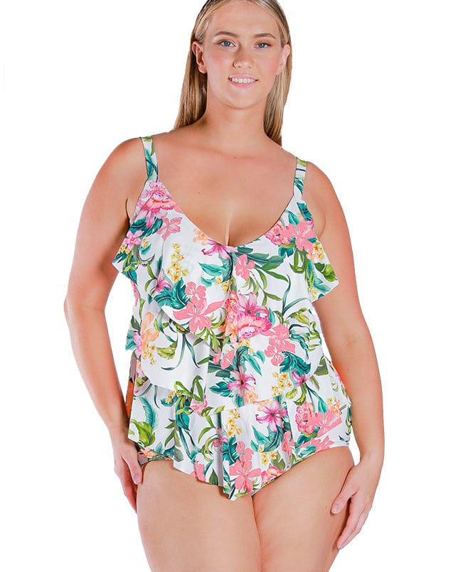 Capriosca Bora Bora 3 Tier Tankini Top Splash Swimwear Swim Dress, Tankini & One Piece