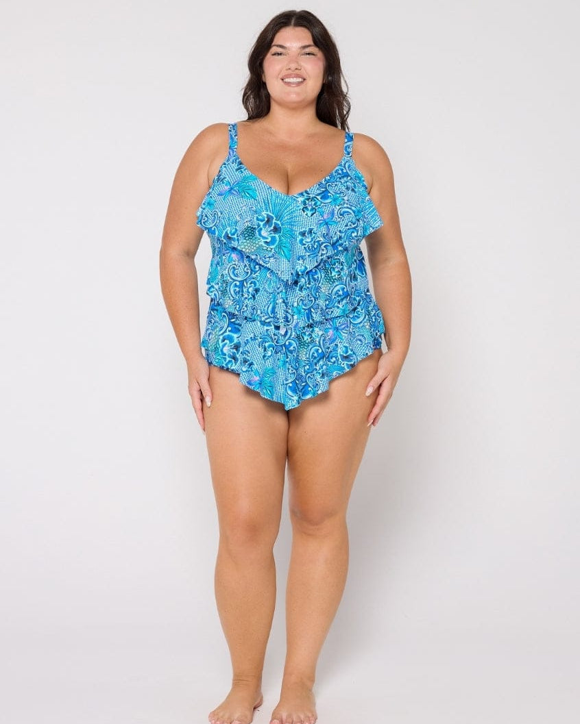 Capriosca Capriosca Mermaid 3 Tier Tankini Top Capriosca Mermaid 3 Tier Tankini Top Splash Swimwear One Pieces