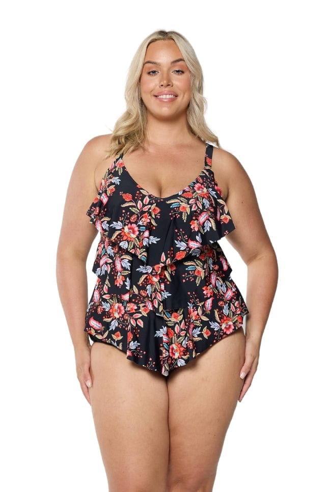 Capriosca Capriosca Wildberries 3 Tier Tankini Top Capriosca Wildberries 3 Tier Tankini Top Splash Swimwear Tankini Tops