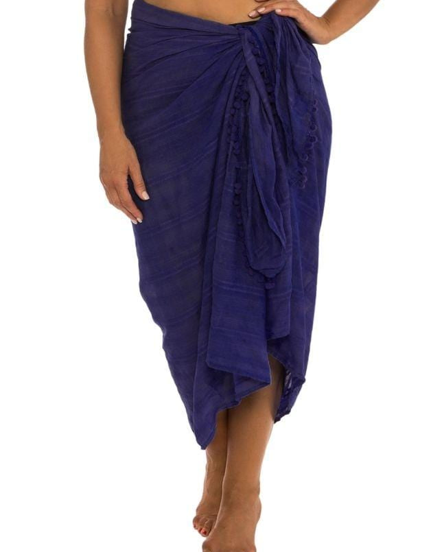 Capriosca Cotton Pom Pom Sarong Splash Swimwear Sarongs