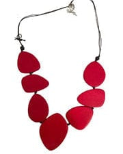 Cinnamon Creations Fuschia Oval Wood Bead Necklace N6-7744U Splash Swimwear 1000018891