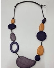 Cinnamon Creations Wooden Cut Out Necklace - Purple / Orange N7-873GH Splash Swimwear 1000018899
