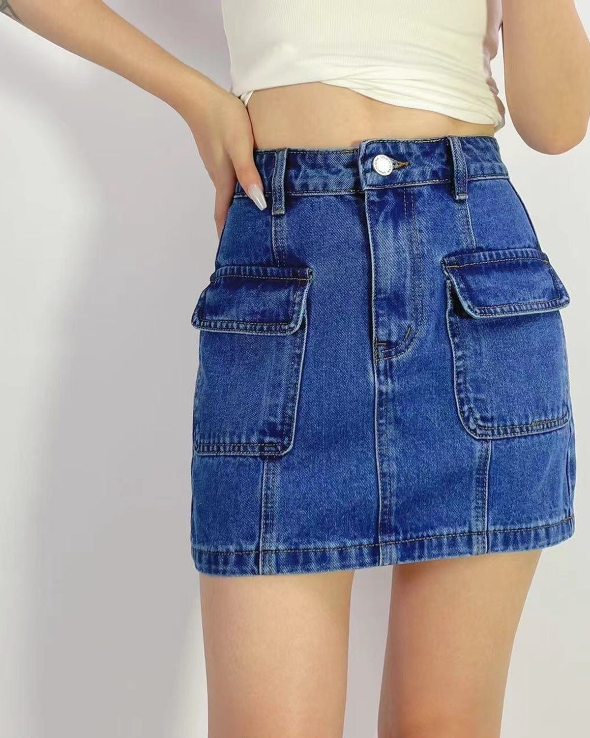 Country Denim Denim Cargo Skirt* Denim Cargo Skirt Splash Swimwear