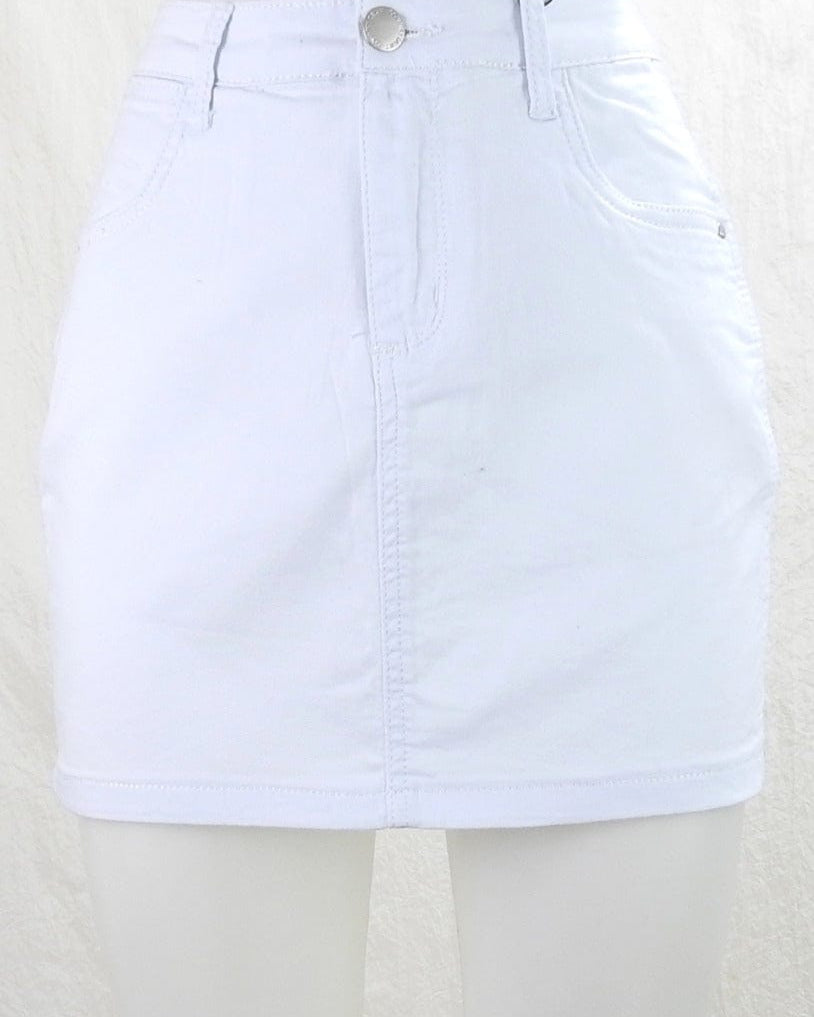 Country Denim Mini Skirt - White Splash Swimwear
