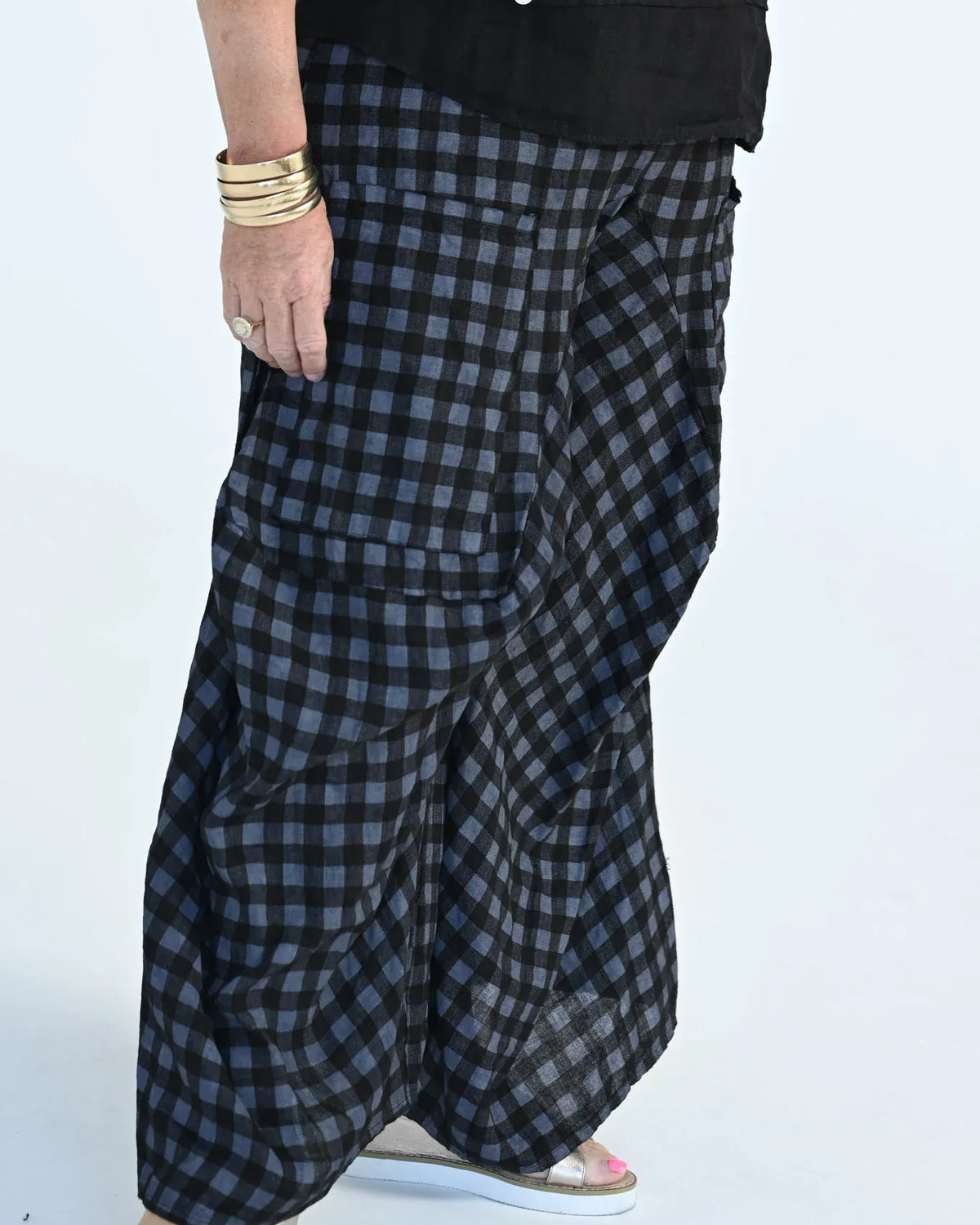 Donna Donna Donna Donna Alicia Pant - Black Check Alicia Pant 2440 Black Check | Donna Donna Splash Swimwear Pants
