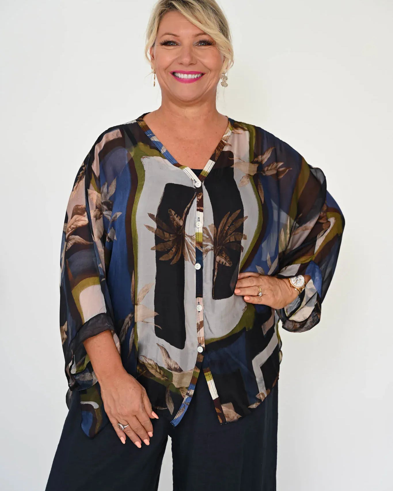 Donna Donna Donna Donna Filante Top - Navy FILANTETN Filante Top 3959 Navy | Donna Donna Splash Swimwear Clothing Top Navy / OS