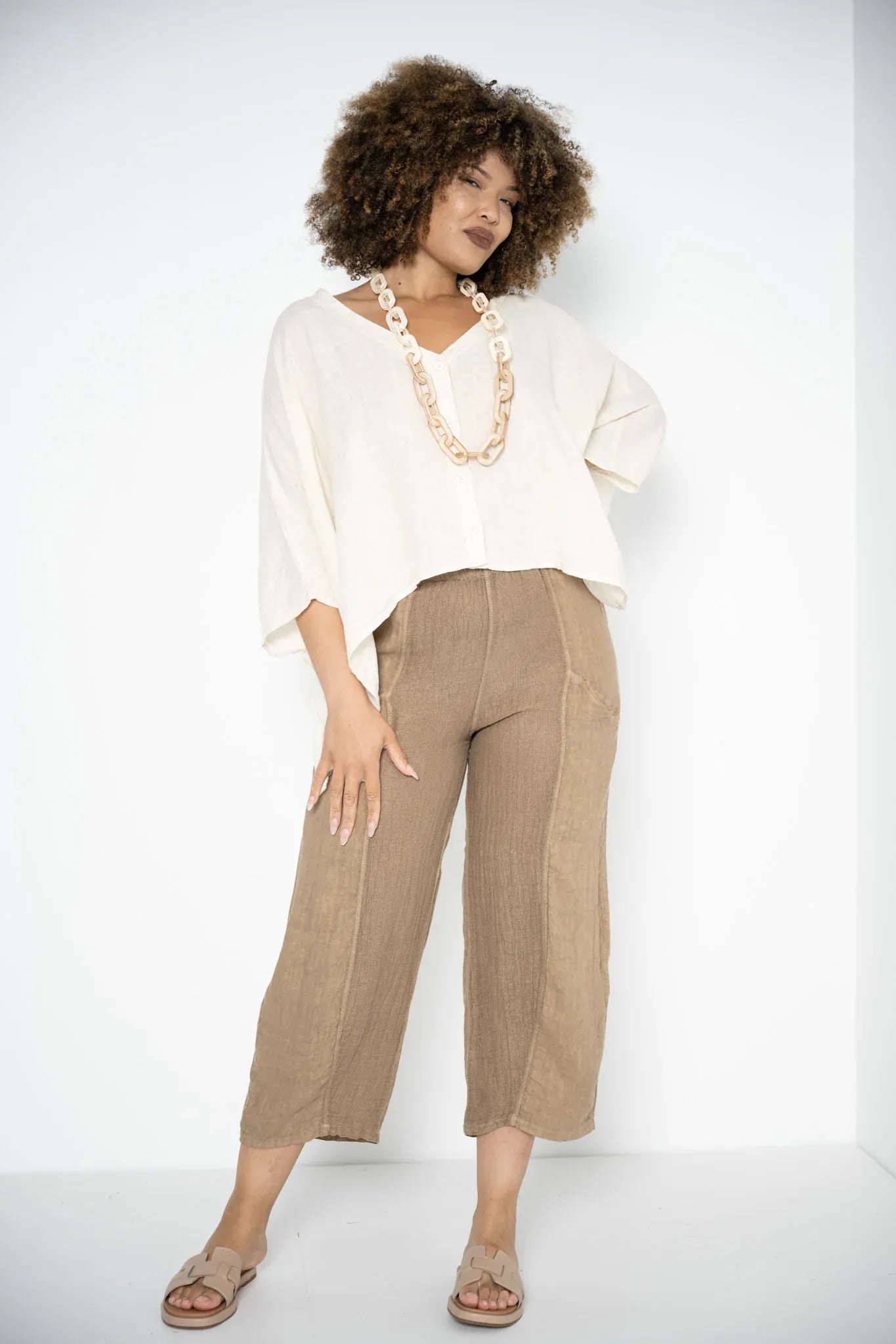 Donna Donna Donna Donna Golossa Pant - Camel Donna Donna Golossa Pant - Camel Splash Swimwear Pants