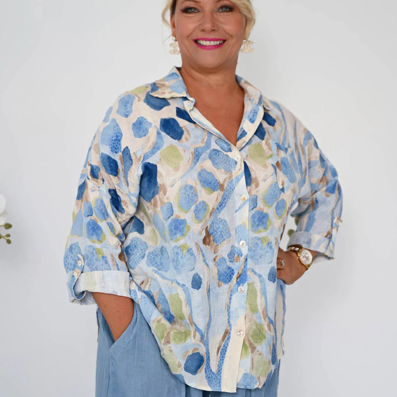 Donna Donna Donna Donna Lamonde Top LAMONDETJ Lamonde Top 0494 | Donna Donna Splash Swimwear Clothing Top Jeans / OS