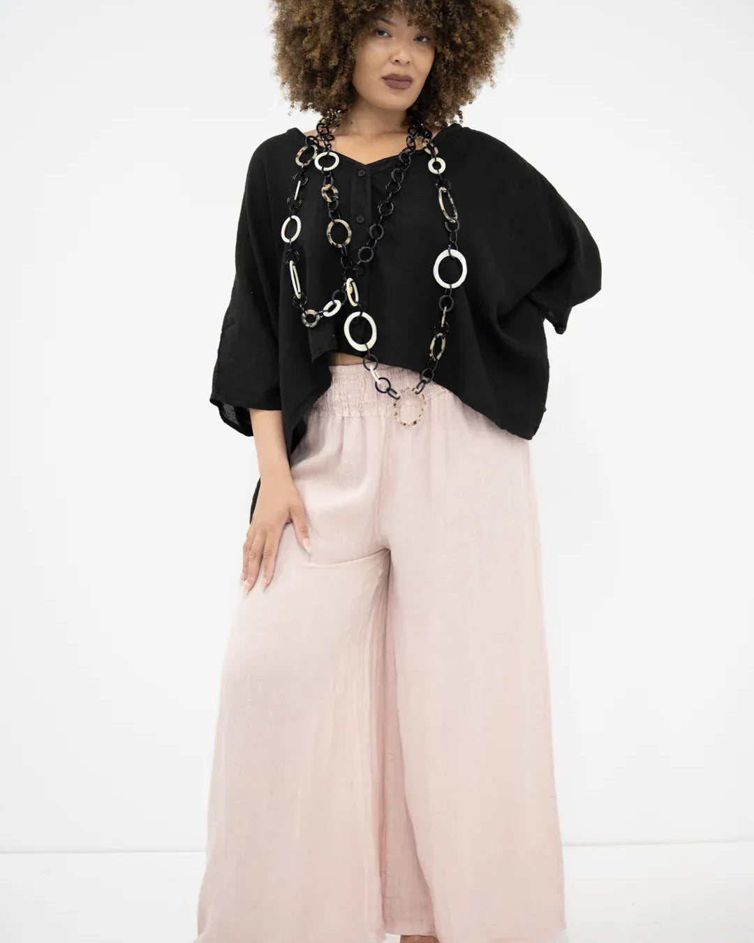Donna Donna Donna Donna Linen Collot Pant - Cipria Pink Donna Donna Linen Collot Pant - Cipria Pink Splash Swimwear Pants O/S COLLOTPIN