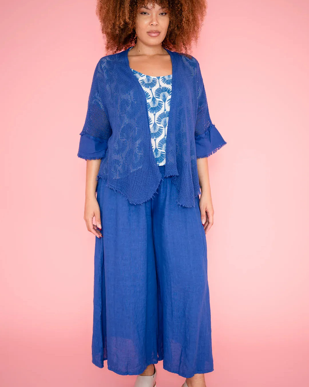 Donna Donna Donna Donna Linen Collot Pant - Royal Blue 5201RY Donna Donna Linen Collot Pant - Royal Blue Splash Swimwear Pants O/S 5201RY