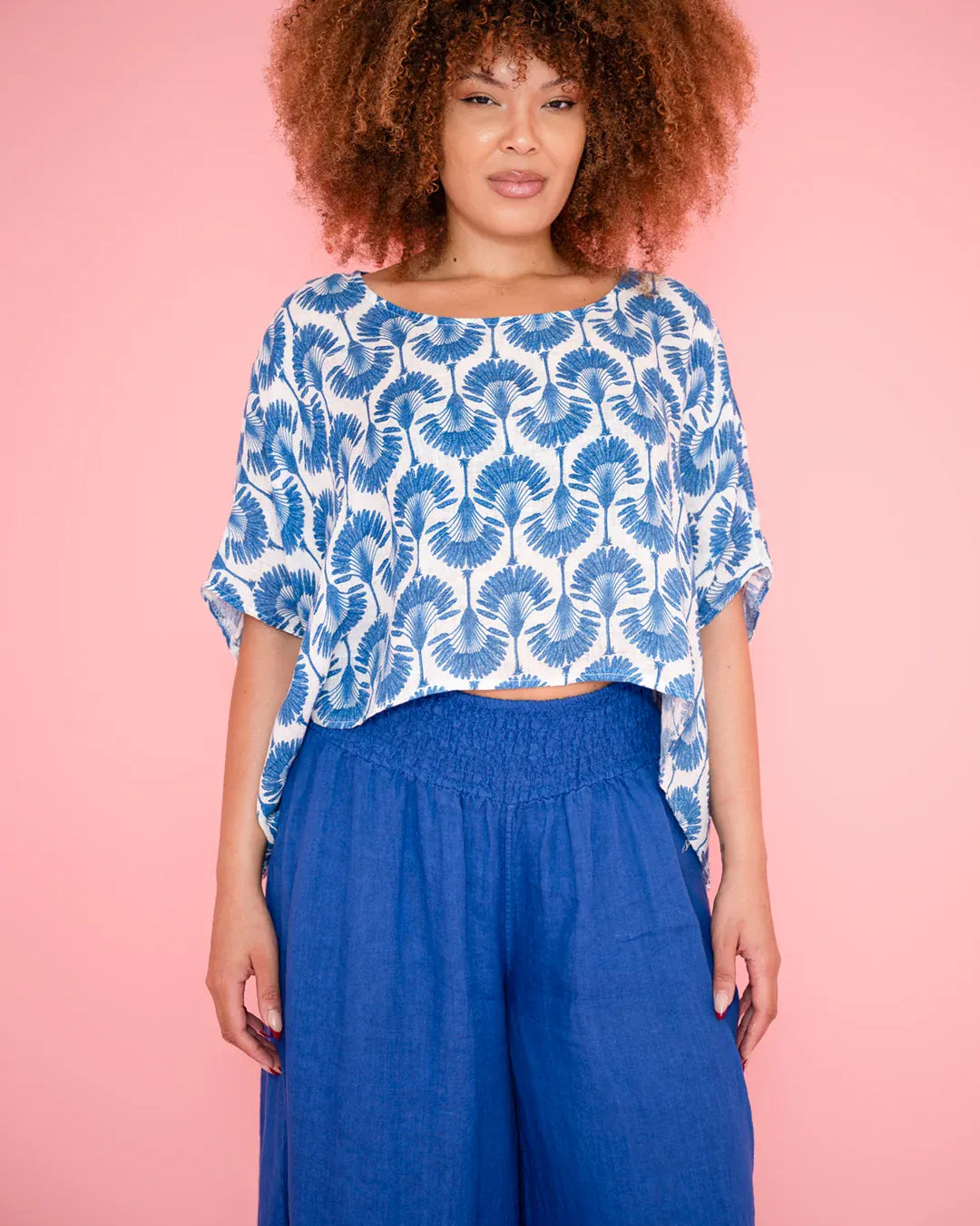 Donna Donna Donna Donna Linen Collot Pant - Royal Blue 5201RY Donna Donna Linen Collot Pant - Royal Blue Splash Swimwear Pants O/S 5201RY