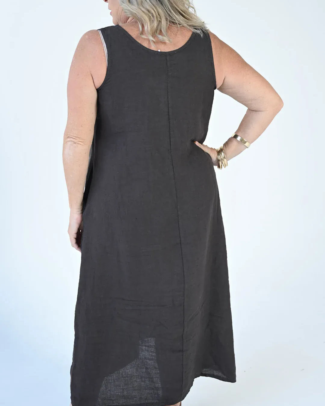 Donna Donna Donna Donna Marcellina Sleeveless Dress - Cocco Marcellina Dress 12022 Cashmere | Donna Donna Splash Swimwear Dress
