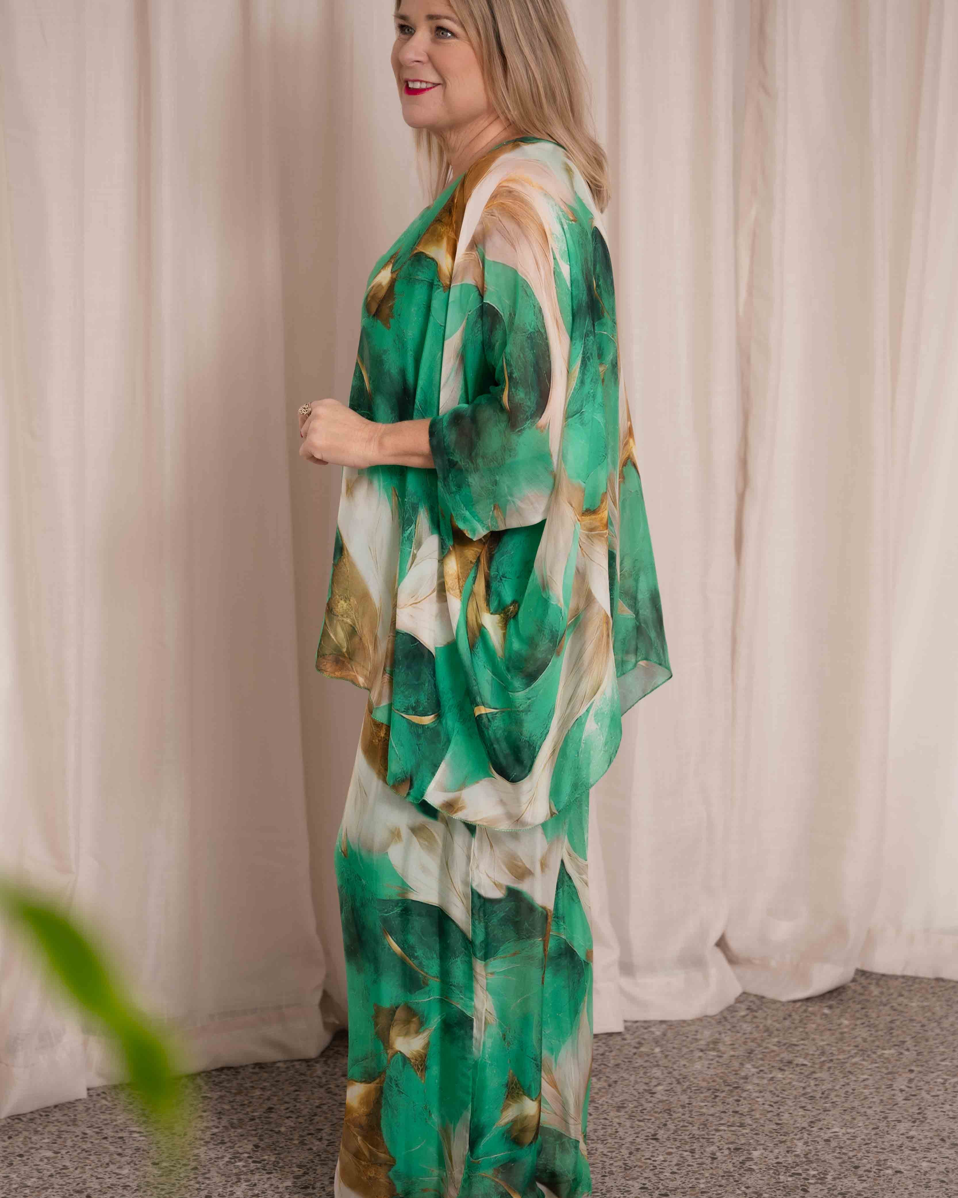 Donna Donna Donna Donna Savannah Silk Pant - Gucci Green SAVANNAHPG Savannah Silk Pant | Donna Donna Splash Swimwear Pant Green / OS
