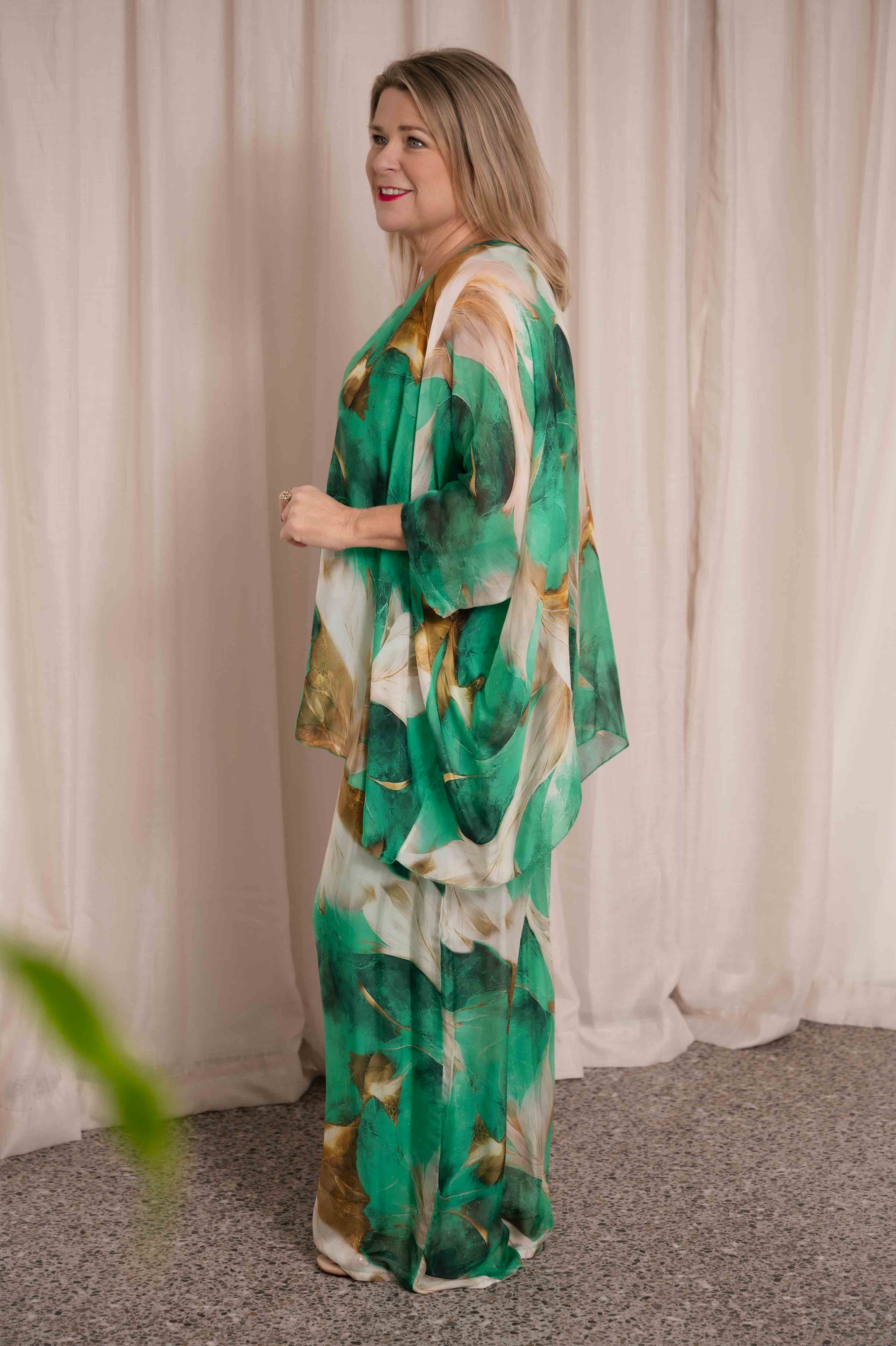 Donna Donna Donna Donna Savannah Silk Pant - Gucci Green SAVANNAHPG Savannah Silk Pant | Donna Donna Splash Swimwear Pant Green / OS