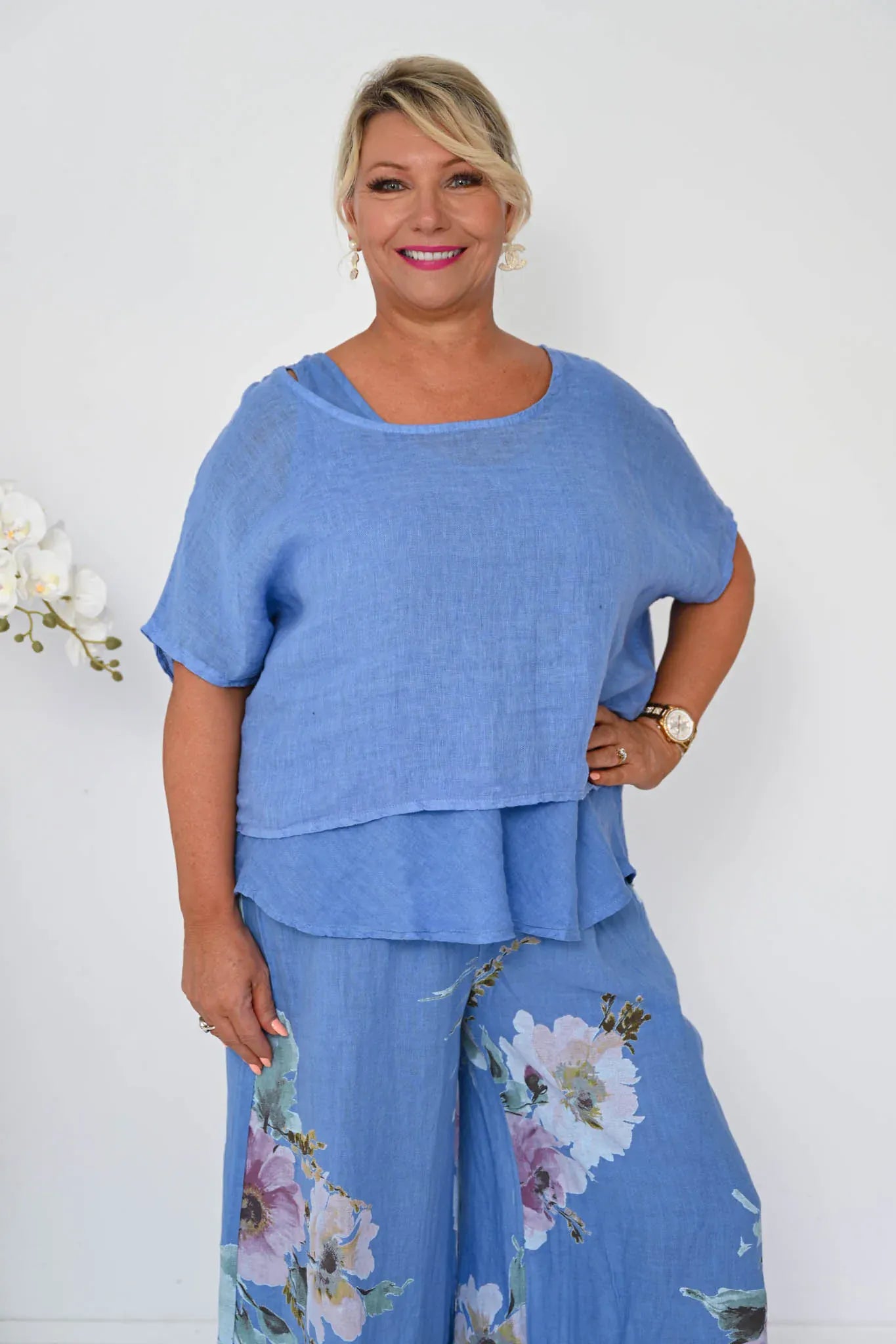 Donna Donna Donna Donna Tuscan Top Donna Donna Tuscan Linen Top Splash Swimwear Tops Dress / O/S