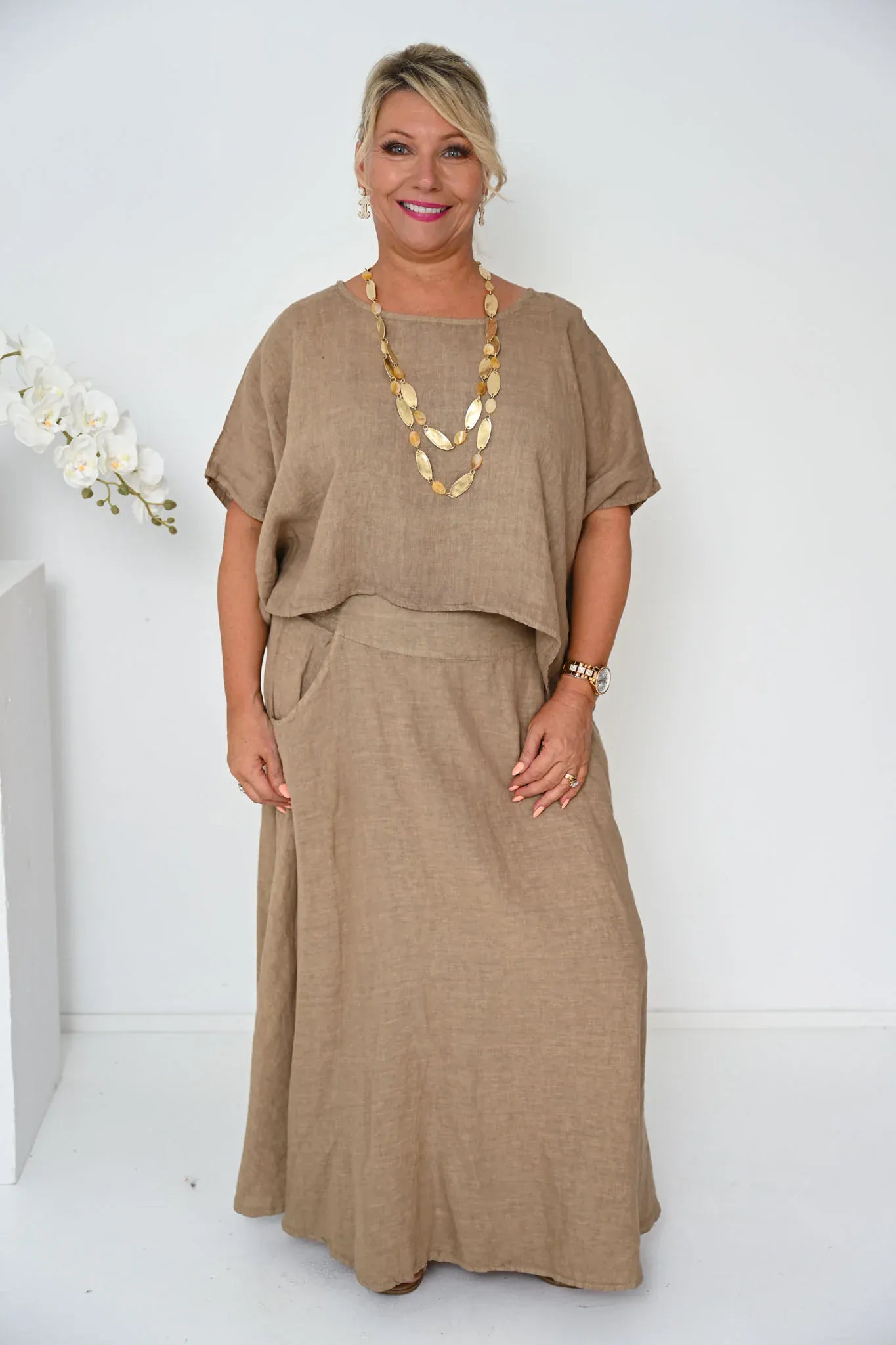 Donna Donna Donna Donna Verde Skirt - Camel Donna Donna Verde Skirt - Camel Splash Swimwear Skirts