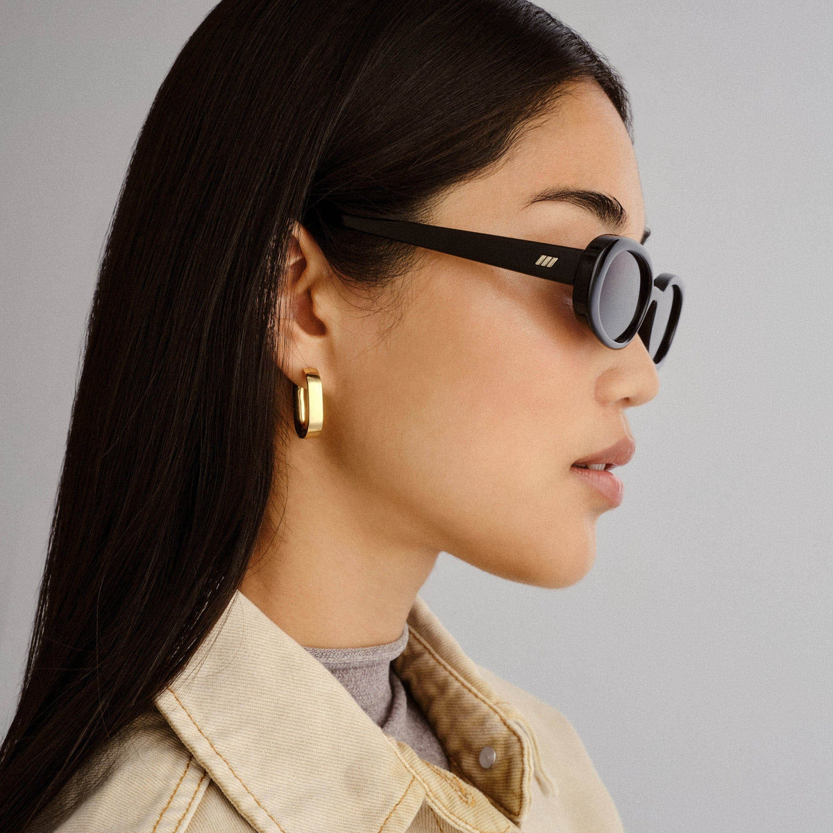 Le Specs Outta Love + sunglasses in Black
