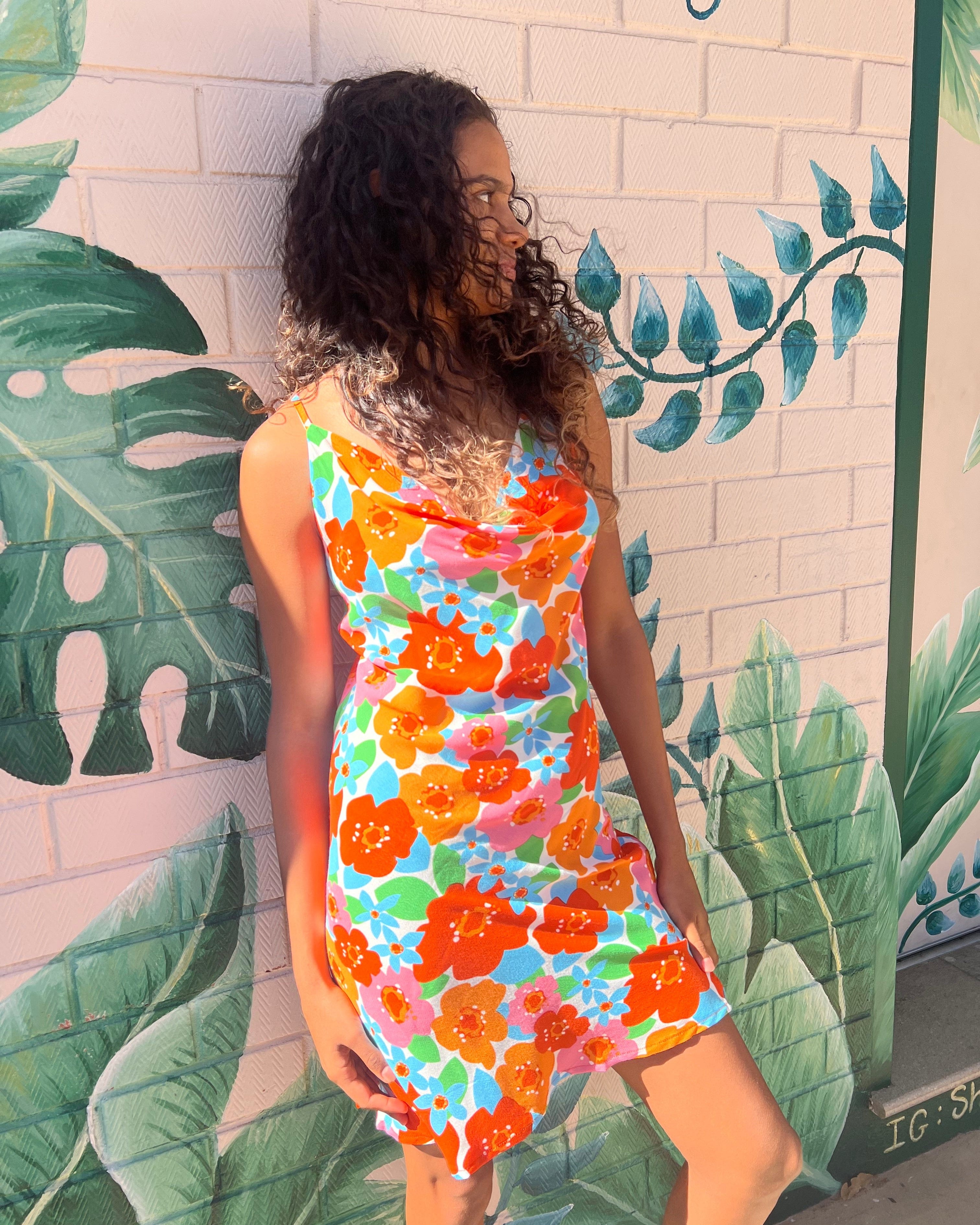 Elcee the Label Dresses Disco Flowers Tipsy Mini Dress