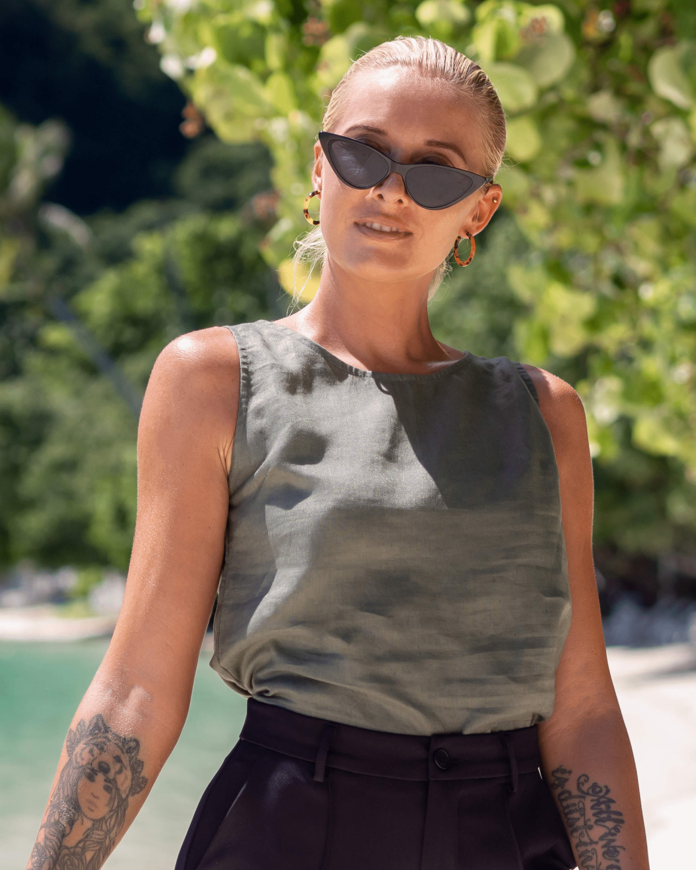 Elcee the Label Elcee Linen Top Splash Swimwear Tops Grape / XS 1000010068