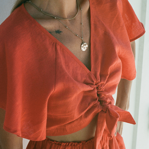 Elcee the Label JOLIE Top IZZY Splash Swimwear Tops Orange / XS 1000017229