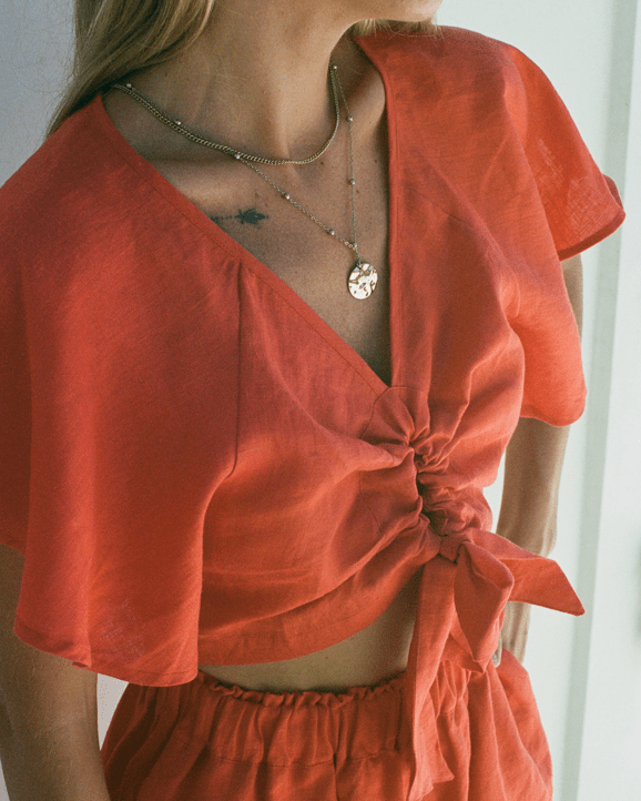 Elcee the Label JOLIE Top IZZY Splash Swimwear Tops Orange / XS 1000017229