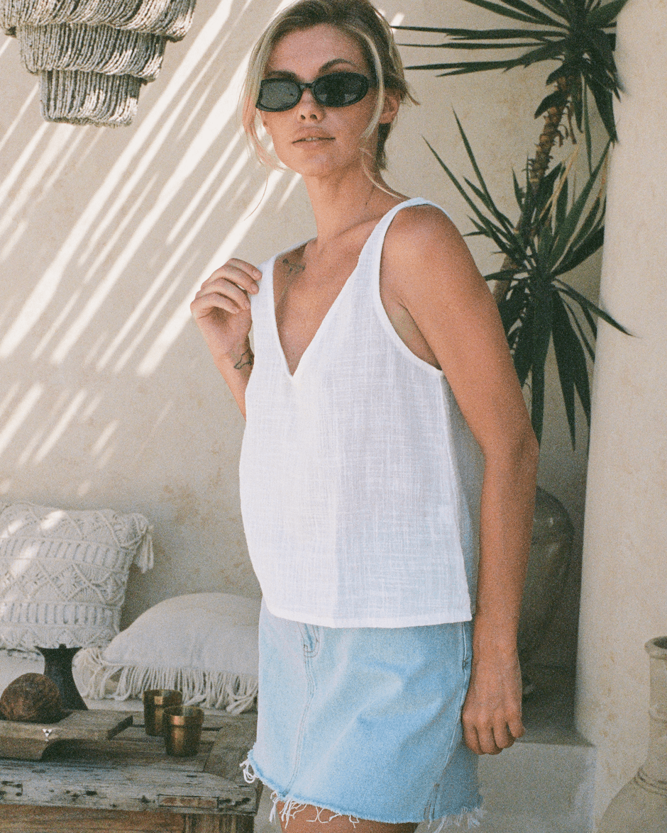 Elcee the Label TIKI Top Splash Swimwear Tops White / XS 1000008830