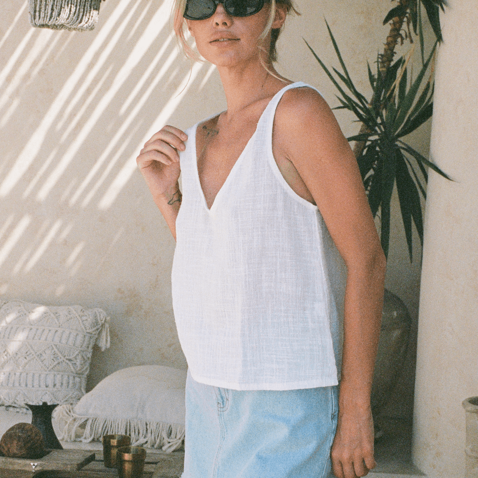 Elcee the Label TIKI Top Splash Swimwear Tops White / XS 1000008830