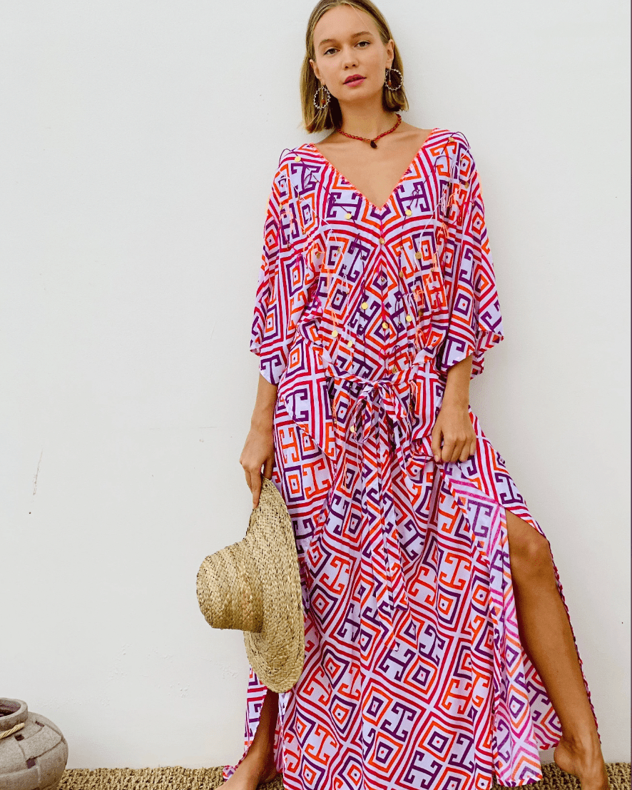 Feather and Find Shimoo Kaftan - Transformation Splash Swimwear Clothing O/S 1000015701