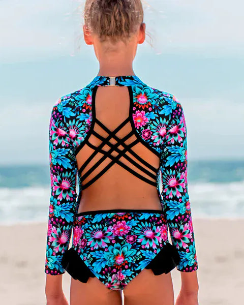 Fernleigh Avenue Fernleigh Ave Harla Open Back Girls Swimwear Fernleigh Ave Harla Open Back Girls Swimwear Splash Swimwear Kids Swimwear
