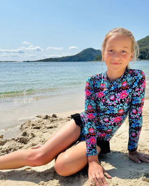 Fernleigh Avenue Fernleigh Ave Harla Open Back Girls Swimwear Fernleigh Ave Harla Open Back Girls Swimwear Splash Swimwear Kids Swimwear