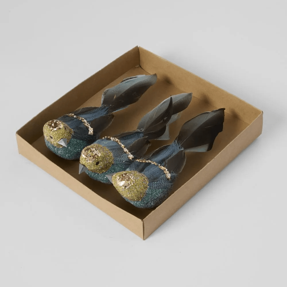 Florabelle Living Amon Clip on Bird Set of 3 Blue X250458 Amon Clip on Bird Set of 3 Blue Splash Swimwear Chirstmas Decorations