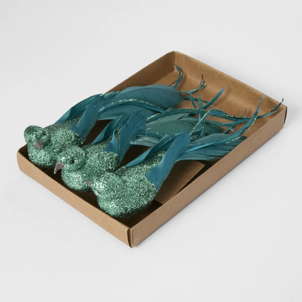 Florabelle Living Attaz Clip on Bird Set of 3 Green X250474 Attaz Clip on Bird Set of 3 Green Splash Swimwear Chirstmas Decorations