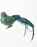 Florabelle Living Attaz Clip on Bird Single - Green X250474 Attaz Clip on Bird Single - Green Splash Swimwear Chirstmas Decorations