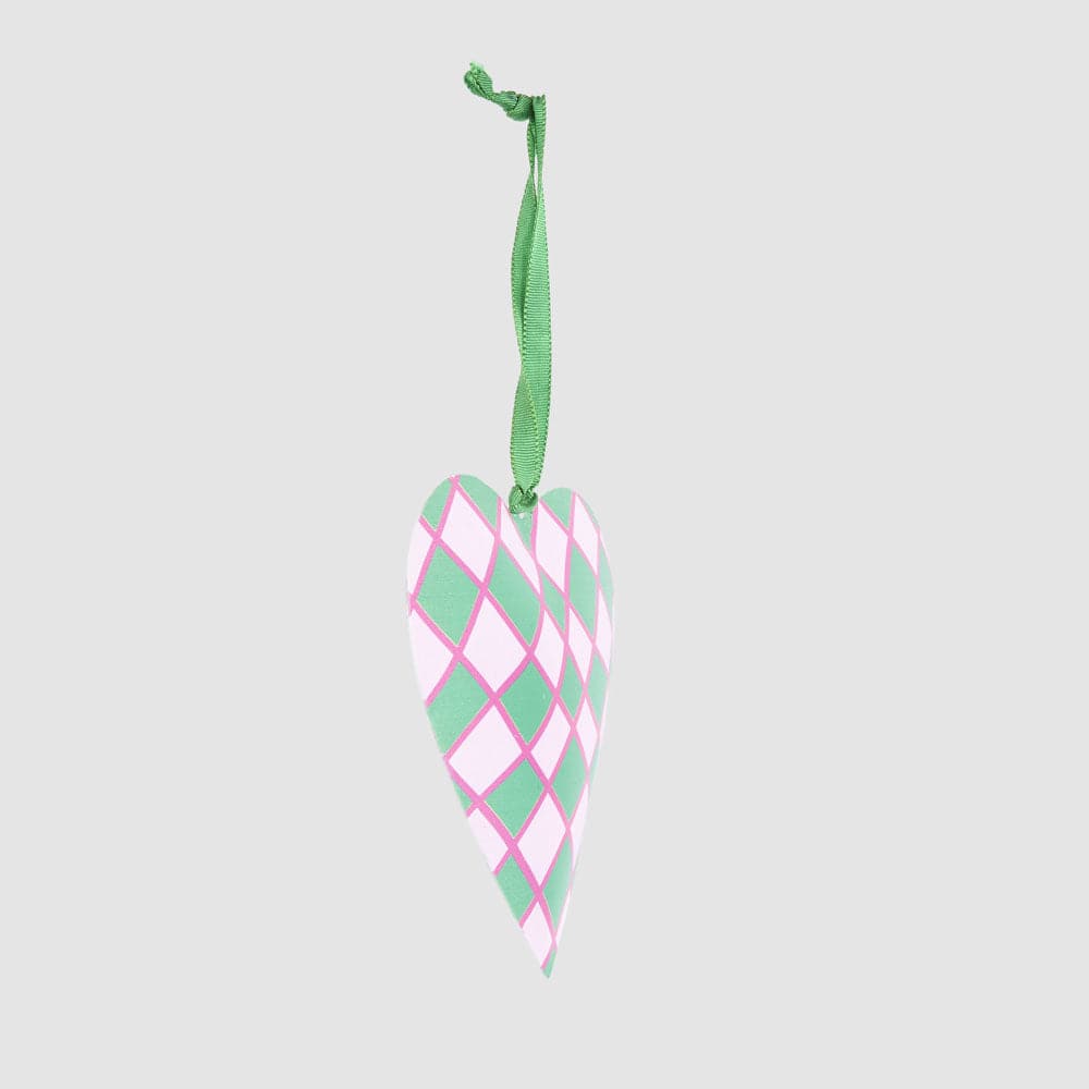 Florabelle Living Joy Hand Painted Heart Tree Decoration Pink & Green X261770 Joy Hand Painted Heart Tree Decoration Pink & Green Splash Swimwear Christmas Decoration 9339483310537