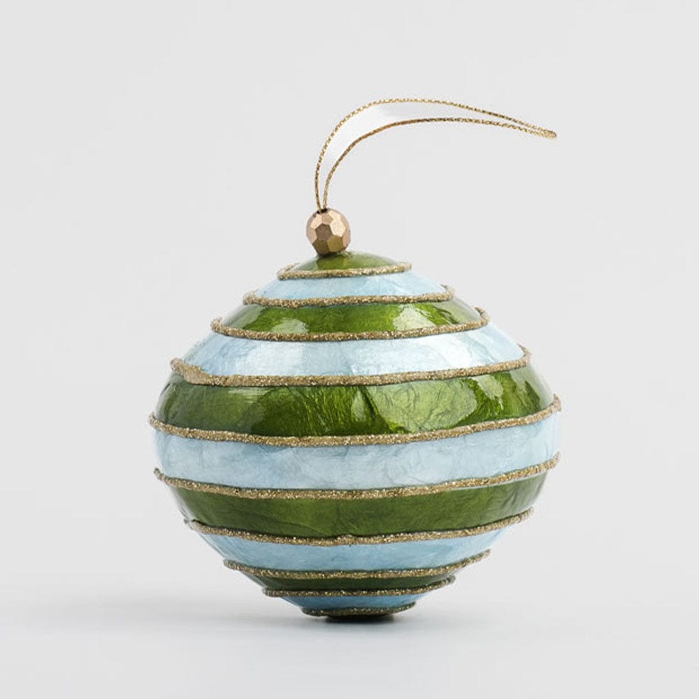 Florabelle Living Ladder Handpainted Capiz Bauble Blue & Green X260871 Ladder Handpainted Capiz Bauble Blue & Green Splash Swimwear Christmas Decoration 9339483304437