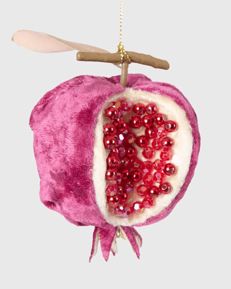 Florabelle Living Luxe Beaded Pomegranate Tree Decoration Plum X250584 Luxe Beaded Pomegranate Tree Decoration Plum Splash Swimwear Chirstmas Decorations