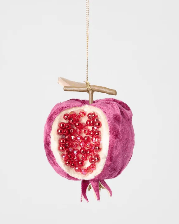 Florabelle Living Luxe Beaded Pomegranate Tree Decoration Plum X250584 Luxe Beaded Pomegranate Tree Decoration Plum Splash Swimwear Chirstmas Decorations