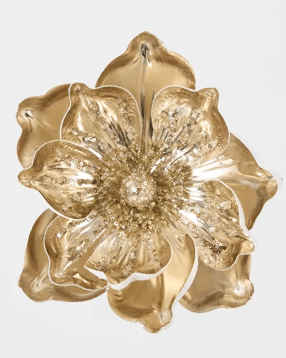 Florabelle Living Metallic Clip on Magnolia - Gold Metallic Clip on Magnolia - Gold Splash Swimwear Chirstmas Decorations