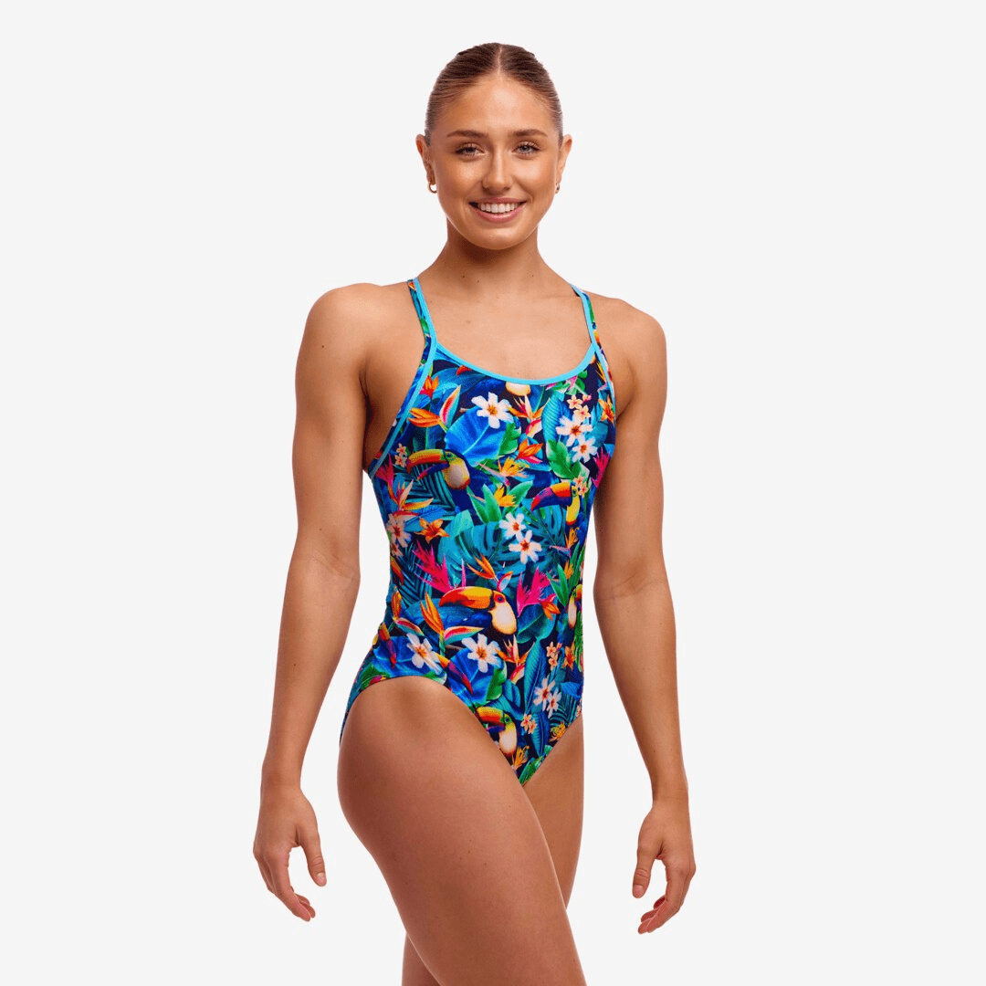Funkita Funkita Ladies Diamond Back One Piece - Birdie Wordie Funkita Ladies Diamond Back One Piece - Birdie Wordie Splash Swimwear One Pieces