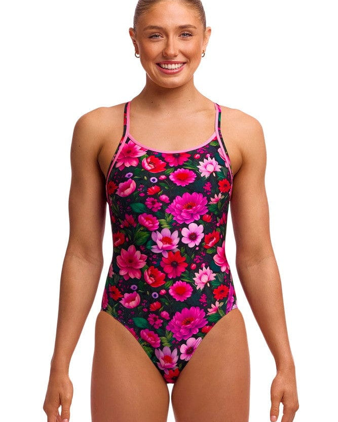 Funkita Funkita Ladies Diamond Back One Piece - Garden Glow Funkita Ladies Diamond Back One Piece - Garden Glow Splash Swimwear One Piece